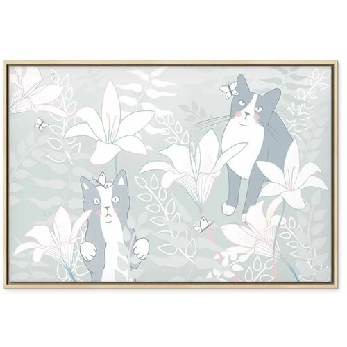  Slika - Cat Matters (1 Part) Wide - First Variant 120x80 U prirodnom drvenom okviru Slike