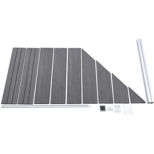 VidaXL Panel za ogradu WPC 95 x (105 - 180) cm sivi Slike