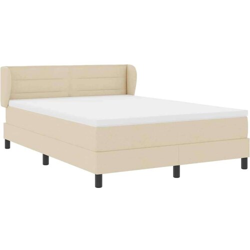 Box spring krevet s madracem Krema 160 x 200 cm tkanina Slike