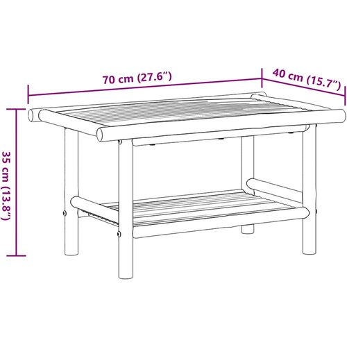  Stolić za kavu 70 x 40 x 35 cm od bambusa Slike