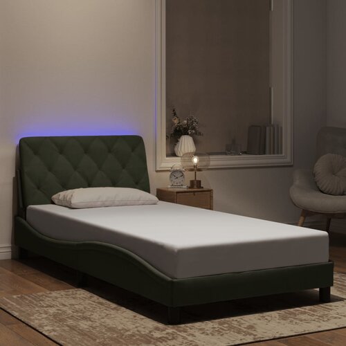 Furnova Posteljni okvir z LED lučkami svetlo siv 100x200 cm žamet, (21939204) Slike