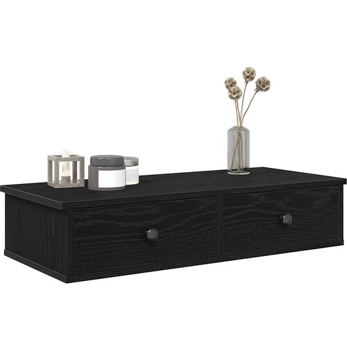 vidaXL Zidna polica s ladicama crna 80x34x17 cm izrađeno drvo Cijene