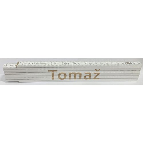 HEKA Zložljiv meter (napis: Tomaž, bele barve, 2 m) Cene