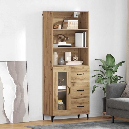  Highboard Umjetnički hrast 69,5 x 34 x 180 cm Konstruirano drvo Slike