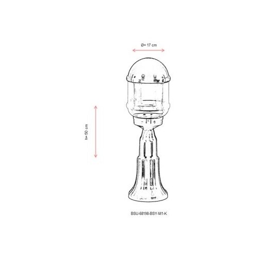 Opviq Vanjska zidna lampa BSU-68198-BSY-M1-K, 50 cm, IP65, E27, 40W, Crna Slike