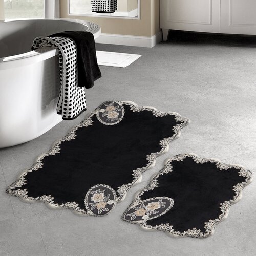 Hanah home set 2 prostirke za kupatilo Crno-Beli Cene