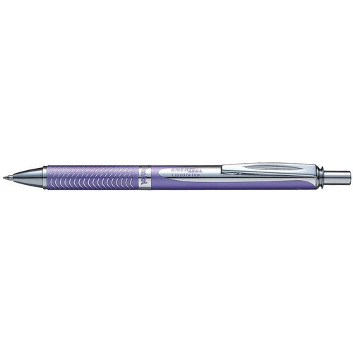 Pentel Gel olovka EnerGel BL407 0,7 mm, ljubičasto metalno tijelo, crna tinta Slike