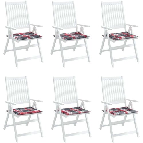 vidaXL Jastuci za vrtne stolice 6kom crveni karirani 40x40x3cm tkanina Cijene