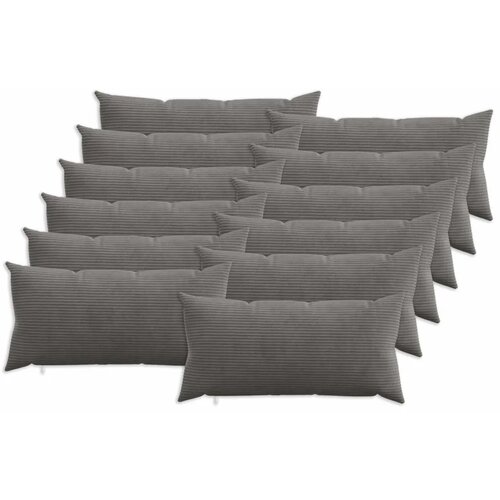  Presvlaka za jastuk 12 pcs HEERLEN Tamnosiva 40 x 80 cm Kord - Tamnosiva 40 x 80 cm 12 Cijene