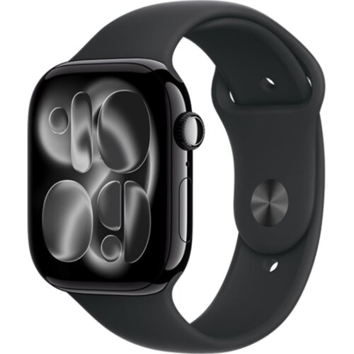 Apple Watch Series 11 GPS 42mm Jet Black Aluminium Case With Black Sport Band MEQU4LW M/L Slike