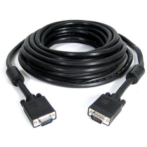 E-green Kabl VGA D-sub M/M 10m HQ feritno jezgro crni Slike