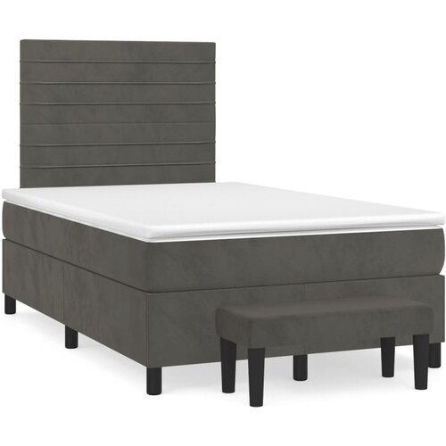 Maison Chic Box spring postelja - Vzmetna postelja z vzmetnico temno siva 120x200 cm žamet SL14376, (21902808) Cene