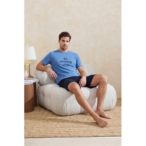 Trendyol muški set pidžama Tmnss26Pt00038, plava-plava Cene