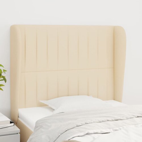  Uzglavlje s u&scaron;ima krem 103x23x118/128 cm od tkanine Cijene