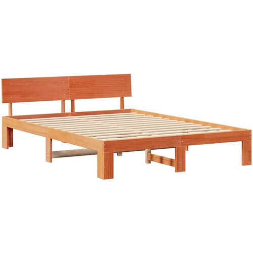 vidaXL konstrukcija postelje rjava 140 x 200 cm trden borov les, (5000023038) Cene