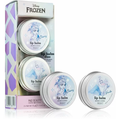 Mad Beauty Frozen hranilni in vlažilni balzam za ustnice duo z vonjem Cherry and Vanilla 2x12 g