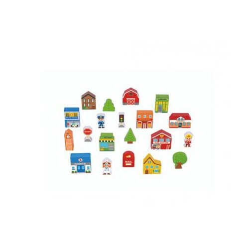 Tooky Toy drvene gradske zgrade i set figurica Cijene