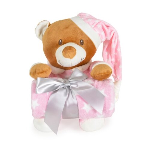 Cangaroo Baby ćebe 90-75cm sa plišanom igračkom addie bear pink ( CAN1657 ) Cene