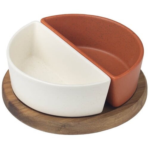 Evviva Set servirne skledice Stone 18xh6cm / 3 kos / keramika, les, (5000198936) Cene