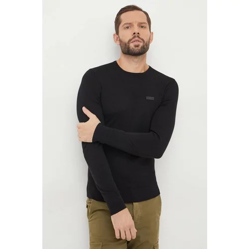 Calvin Klein Vuneni pulover za muškarce, boja: crna, lagani