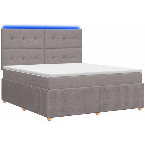  LED okvir za krevet s madracem Sivosmeđa 180 x 200 cm Tkanina Slike