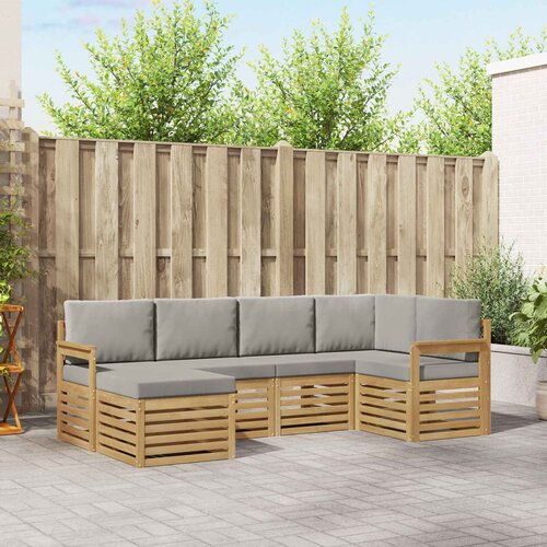  Set vanjskih sofa 6 kom. Bijela i svjetlosiva Poliester 247 x 128,5 x 73 cm Cene