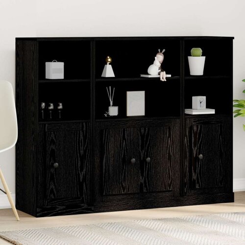  Visoki kabinet Črna hrast 132x35,5x103,5 cm Inženirski les, (22046407) Slike