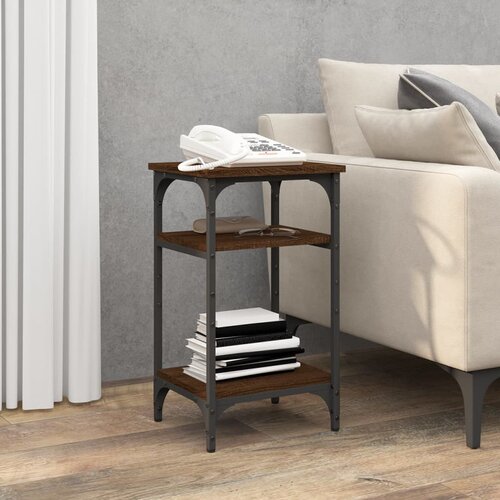 The Living Store Stranska mizica rjav hrast 35x30x60 cm inženirski les - Stranska Mizica, (21573676) Slike