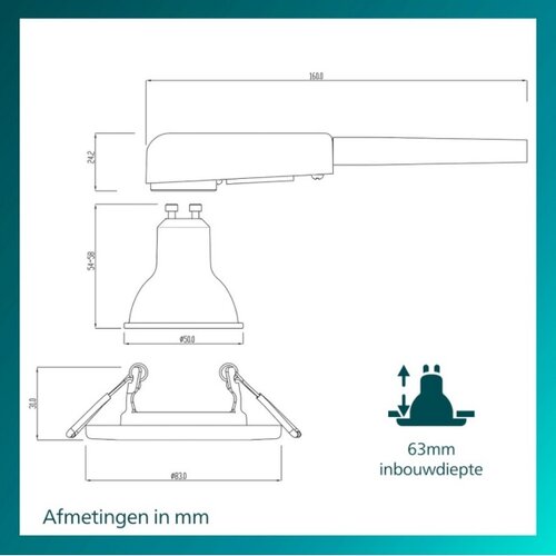 Philips Ugradno plafonsko svetlo PERIDOT 1xGU10/7W/230V belo Slike