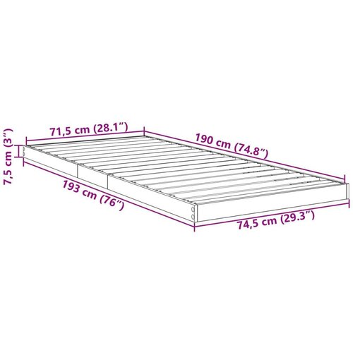  Krevet s daskama Staro drvo 70 x 190 cm Konstruirano drvo Slike