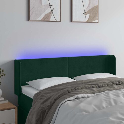  LED uzglavlje tamnozeleno 147x16x78/88 cm bar&scaron;unasto Cijene