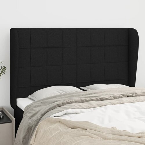  Uzglavlje s u&scaron;ima crno 147x23x118/128 cm od tkanine Cijene