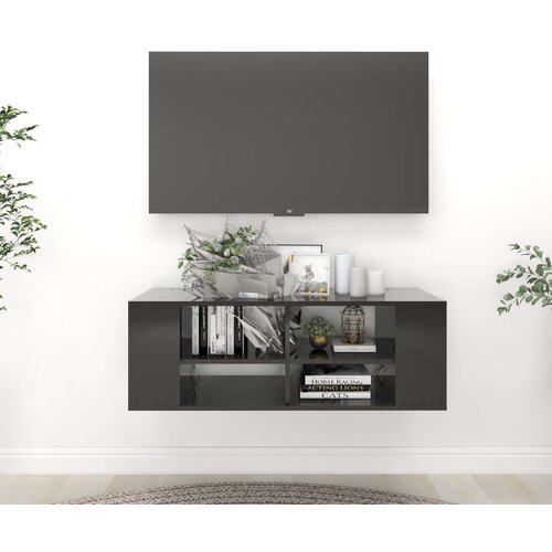 vidaXL Zidni TV ormarić visoki sjaj crni 102 x 35 x 35 cm od iverice Cijene