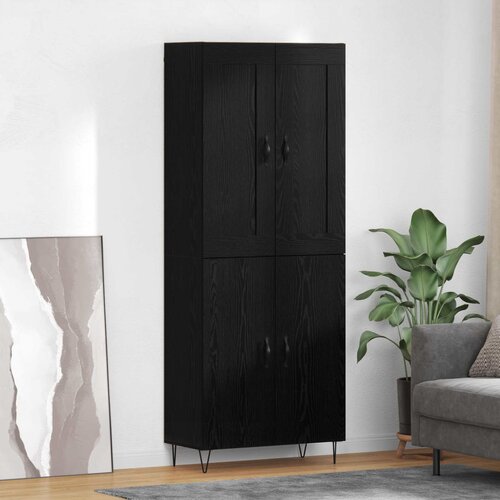 vidaXL Visok predalnik Črna Orehovina 69,5 x 34 x 180 cm Cene