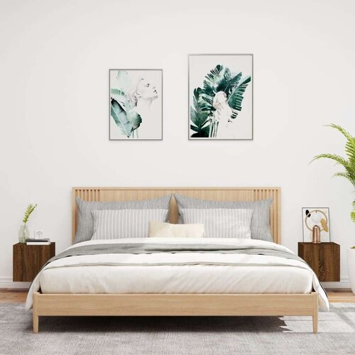  Zidni TV ormarići LED 2 kom smeđa boja hrasta 30 5 x 35 x 30 cm Slike