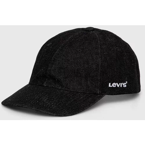 Levi's Bombažna bejzbolska kapa črna barva