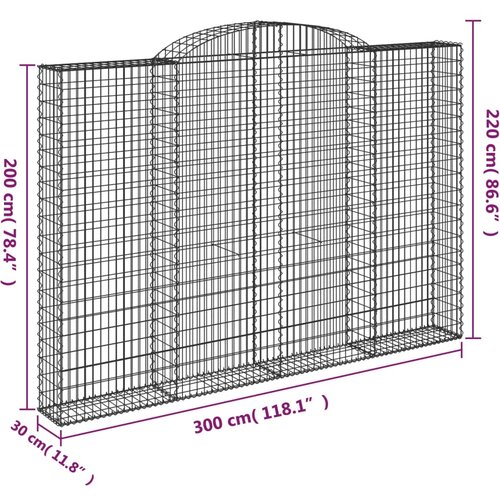  Lučne gabionske ko&amp;scaron;are 5 kom 300x30x200/220cm pocinčano željezo Slike