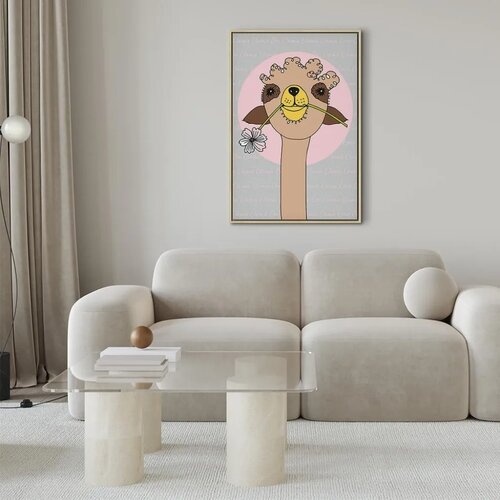  Slika - Happy Llama (1 Part) Vertical 40x60 U prirodnom drvenom okviru Slike