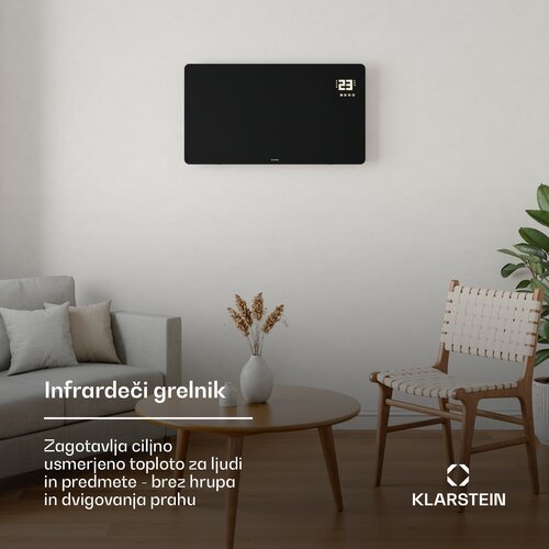 Klarstein wonderglass infracrvena ploča | 480 w | 10 m&amp;sup2; | moderan stakleni dizajn | 90 cm x 58 cm Slike