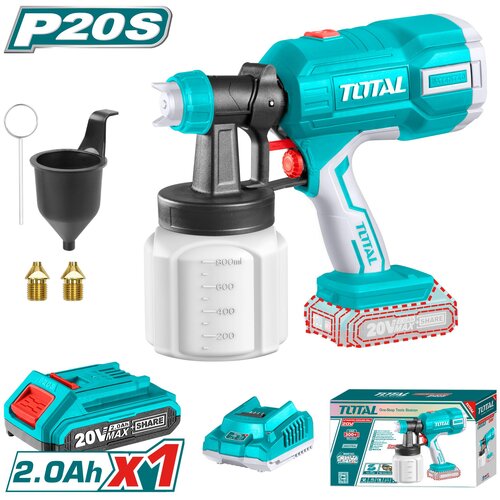 Total akumulatorski pi&amp;scaron;tolj za raspr&amp;scaron;ivanje 120Din-s/800ml/min /P20S (SET Baterija 1x2Ah, Punjač) (TSGLI20406) Slike