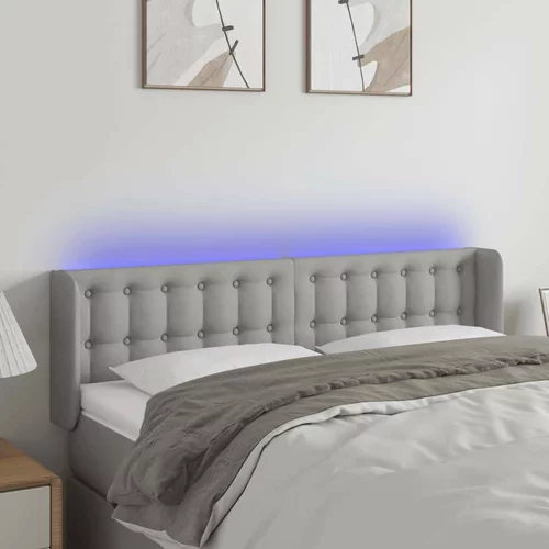  LED posteljno vzglavje svetlo sivo 147x16x78/88 cm blago, (20739840)