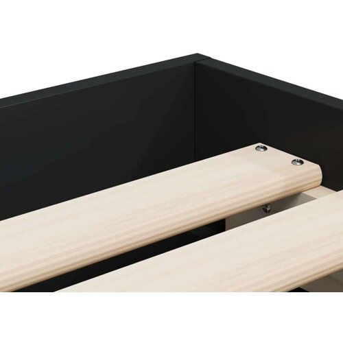 VidaXL Okvir kreveta s ladicama crni 75 x 190 cm konstruirano drvo Slike