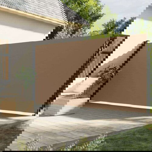  Bočna tenda na uvlačenje smeđesiva 220 x 600 cm Slike