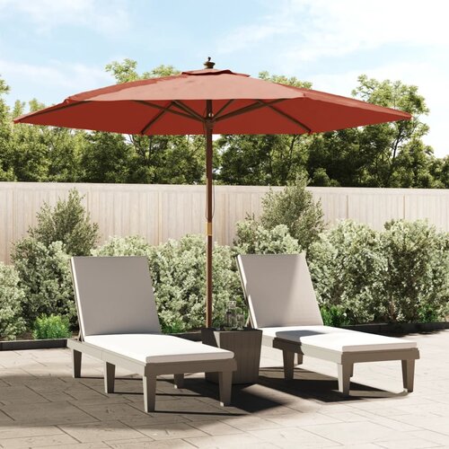 vidaXL Vrtni suncobran s drvenim stupom terakota 299 x 240 cm Cijene