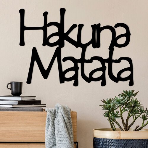 Wallity Zidna dekoracija Hakuna Matata 8, 69x1.5x47 cm, 1.2 mm, Crna Cene