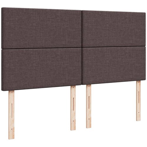  Krevet s oprugama i madracem tamnosmeđi 200x200 cm od tkanine Slike