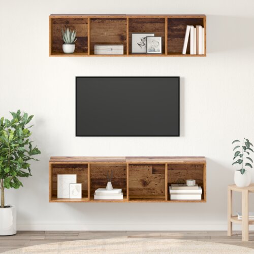 vidaXL Set TV komoda s pohranom 2 pcs Staro drvo 37 x 37 x 142.5 cm Cijene