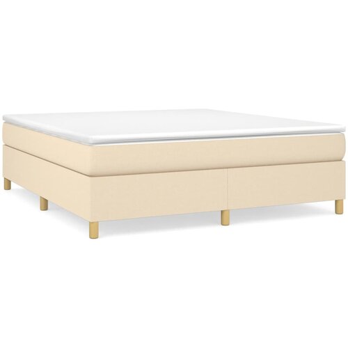 VidaXL Box spring postelja z vzmetnico krem 180x200 cm blago, (20895845) Slike
