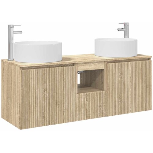  Set ormarića za kupaonicu 3 kom. Hrast sonoma Smeđa 49,5 x 44,5 x 65,5 cm Slike