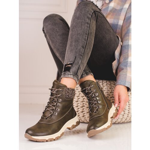 SHELOVET Bronze women&amp;#039;s trappers on the platform Slike